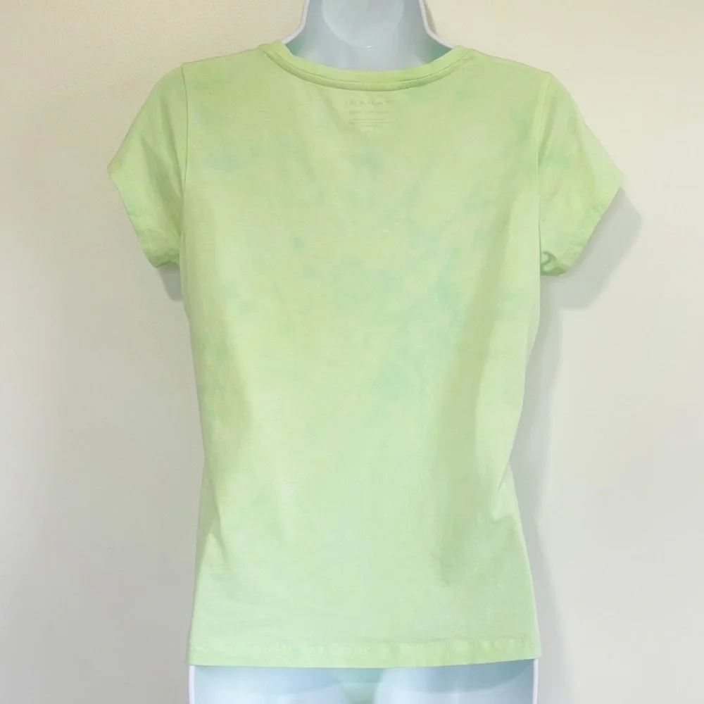 TAHARI Essentials Short Sleeve Top Lime Green T-Shirt Medium - Picture 2 of 6